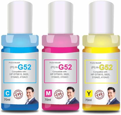 PRODOT ProSeries GT51 GT52 GT 51/52 Inkjet Ink Refill Compatible with HP Deskjet GT5810 Tri-Color Ink Bottle