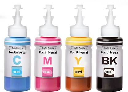 verena Refill Ink For Use In E470 Multi-Function Printer 100 ML(Black+Tricolor) Black + Tri Color Combo Pack Ink Bottle
