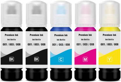 Momad 003 Refill Ink compatible For Epson L3110, L3150, L3250, L3252 Printers Black + Tri Color Combo Pack Ink Bottle