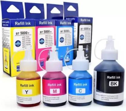 Ang Compatible Refill For Brother DCP-T820DW Printer Black + Tri Color Combo Pack Ink Bottle