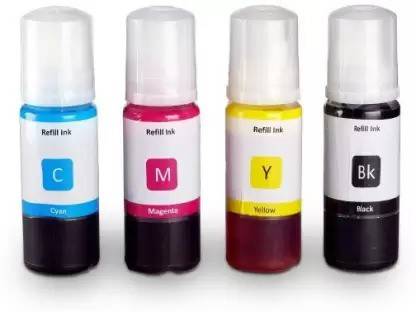 Mastar 003 Multi Colour Ink Pack Of 4 Black + Tri Color Combo Pack Ink Bottle