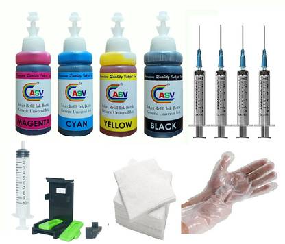 ASV INK Refill Kit For CL 99 57 98 44 741 And PG 810 47 88 89 740 745 45 Black + Tri Color Combo Pack Ink Cartridge