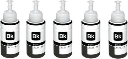 Skrill BLACK INK BOTTLE 70ML FOR EPSON L210 Pack Of 5 Black Ink Bottle