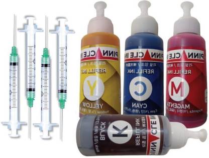 PINNACLE Refill Ink For HP 2135 Black + Tri Color Combo Pack Ink Bottle