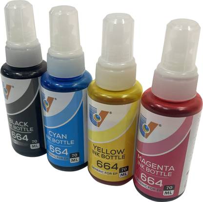 SDS Refill Ink Replacement For Epson L405 / L455 / L485 InkTank Printers Bk + C/M/Y Color Combo Pack Ink Bottle Black + Tri Color Combo Pack Ink Bottle