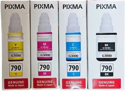 Patron Canon Pixma G3000 WIRELESS ALL IN ONE Ink Tank Printer ORIGINAL INK BOTTLE Black + Tri Color Combo Pack Ink Bottle
