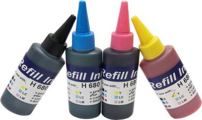 PRINTZONE Refill Ink Compatible For DeskJet Ink Advantage 4675, 4678 All In One Printer Black + Tri Color Combo Pack Ink Bottle