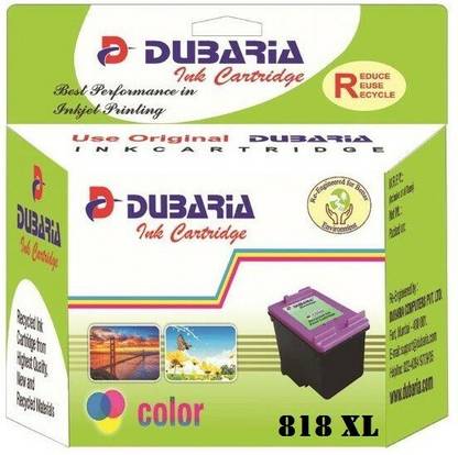 Dubaria 818 XL / CC644ZZ Cartridge - HP Compatible For Use In Deskjet D1668, D2568, D2668 , D5568, F2418, F2488, F4288, F4488 , C4688, C4788, Envy 110 e Tri-Color Ink Cartridge