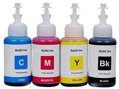 Printcare Refill ink Compatible For T664 Printers Black + Tri Color Combo Pack Ink Bottle