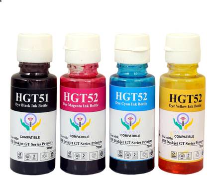 inkpoint INK FOR HP GT51 GT52 Ink for HP 310, 315, 319, 410, 415 419 GT5810 GT5820 GT5821 Black + Tri Color Combo Pack Ink Bottle