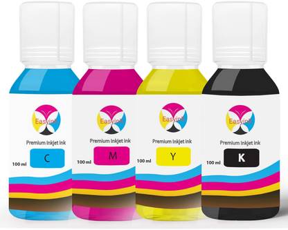 EASYINK Inkjet Ink Tank Refill Compatible for Epson CISS Ink-Tank Printers Black + Tri Color Combo Pack Ink Bottle