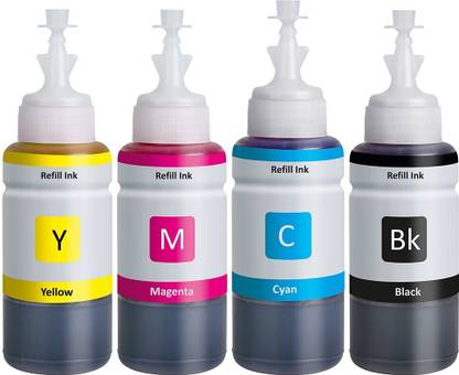 JK Toners 664 Ink Bottle For L100 L110 L130 L200 L210 L220 L300 L380 L455 L555 L565 Black + Tri Color Combo Pack Ink Bottle