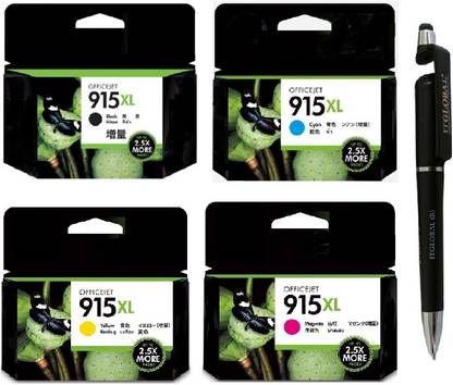 itglobal OG - HP 915 XL B/C/Y/M (SET OF 4) Black + Tri Color Combo Pack Ink Cartridge