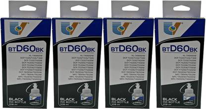 UV BR REFILL INK COMPATIBLE FOR BROTHER 6000BK USED IN T300/T310/T500/T510/T700/T710/T800/T810 PRINTERS PACK OF 4 Black Ink Bottle