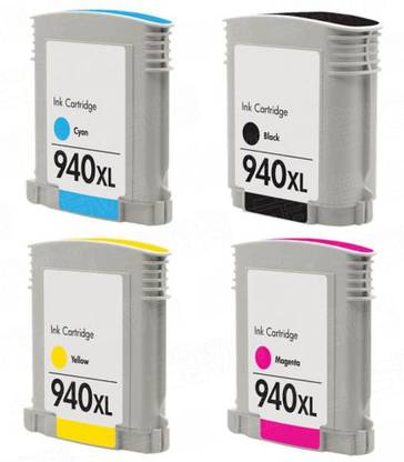 FINEJET 940 XL Ink Cartridge For Use In Officejet Pro 8000 Printers, 8500 Black + Tri Color Combo Pack Ink Cartridge
