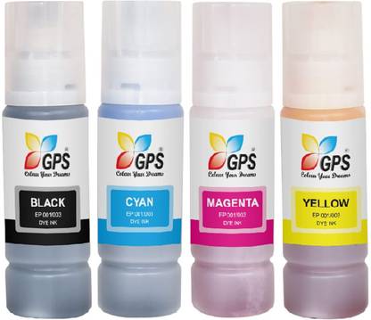GPS Colour Your Dreams Epson L5190 Wi-Fi All-in-One Printer Ink 4 Colour Set Black + Tri Color Combo Pack Ink Bottle