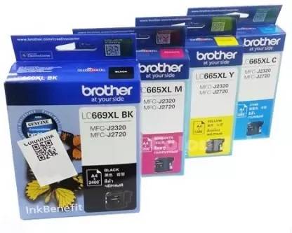 brother LC669XL Black & LC665XL Cyan/Magenta/Yellow Original Cartridge Set 4 Colour Black + Tri Color Combo Pack Ink Cartridge
