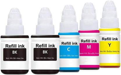 GREENBERRI Ink Compatible For GI790 G1000,G1010,G1100,G2000,G2002,G2010,G2012,G2100 Black + Tri Color Combo Pack Ink Bottle
