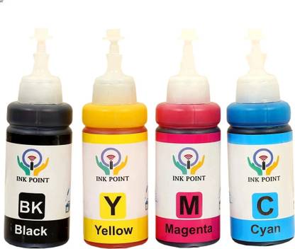 inkpoint L380 Dye Ink Compatible EcoTank Inkjet Printer L130, L110, L210 L220 Black + Tri Color Combo Pack Ink Bottle