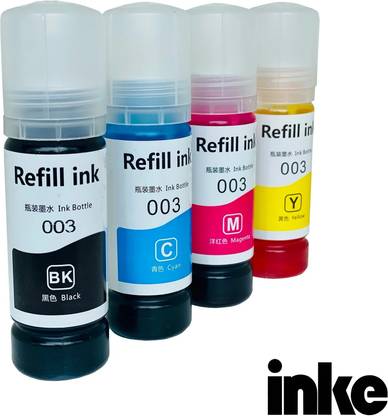 TONERHUB Compatible Epson 003 Pigment Ink Bottle Refill Black + Tri Color Combo Pack Ink Bottle