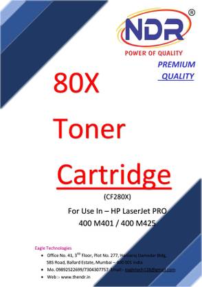 NDR HP 80X TONER CARTRIDGE COMPATIBLE Black Ink Cartridge