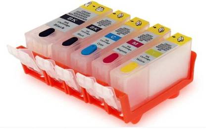 Crid Canan PGI 125 CLI 126 Empty Refillable Ink Cartridge For Canan PIXMA (5 Color) Black + Tri Color Combo Pack Ink Toner