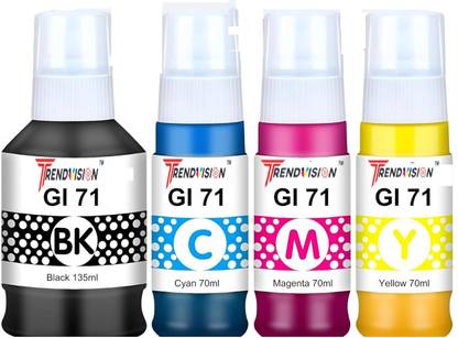 trendvision GI-71 Refill Ink for G1020,G2020,G2021,G2060,G3020,G3021,G3060 Printers Black + Tri Color Combo Pack Ink Bottle