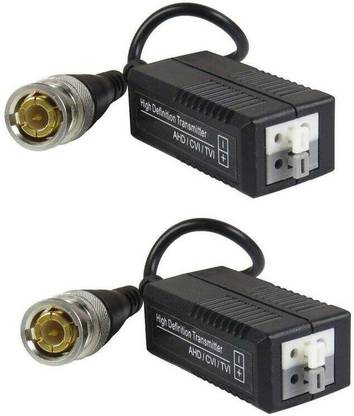 S S Enterprises CCTV Passive Video Balun Transmitter & Transceiver with Cable for 1080P TVI/CVI Black Ink Toner