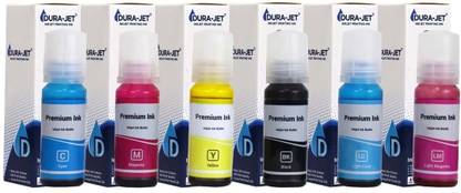 Dura-Jet Sublimation Ink for EP L8050, L18050 Printer - (70gm x C/M/Y/Bk/LC/LM) - 504005 Black + Tri Color Combo Pack Ink Bottle