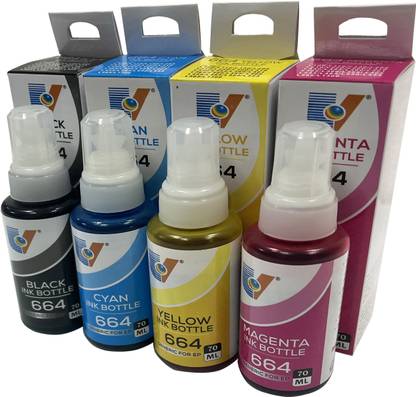 UV T664 Refill Ink Compatible For Printer L210 L220 L310 L350 L355 L360 L365 L455 Tri-Color Ink Bottle