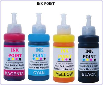 PRINTIFY Refill Ink for Epson Ink Tank Printers L130, L220, L310, L360, L365 Black + Tri Color Combo Pack Ink Bottle