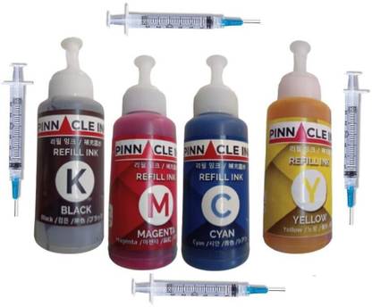 Pinnacle Ink Refill Compatible Ink For HP Deskjet Ink Advantage 3636 Black + Tri Color Combo Pack Ink Bottle