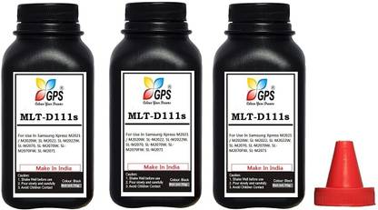 Black MLT-D111s / D111 Refill Toner Powder For Use In Samsung Xpress M2021 / M2020W, SL-M2022, SL-M2022W, SL-M2070, SL-M2070W, SL-M2070FW, SL-M2071 ( Pack Of 3 Bottle with Nozlle 70gms Each . Black Ink Toner Powder