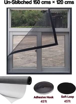 VP Creation Fiberglass Mosquito Net for Windows (150x120 cms) Grey Insect Net
