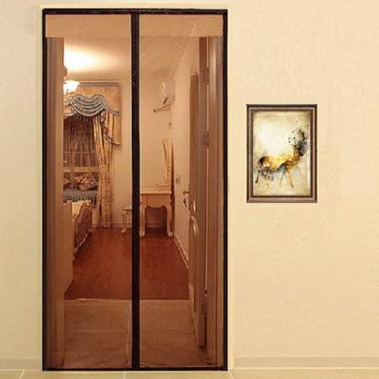 Lifekrafts Magnetic Door Mosquito Net Screen 220cm Height x 90cm Width -Brown Colour Insect Net
