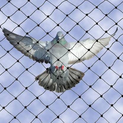 Netcro 10 X 10 Ft Anti Bird Net For Balcony/Pigeon Net/HDPE Material 12 Ply Thread/ Insect Net
