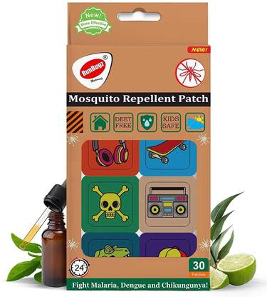 RunBugz Mosquito Repellent Printed Skull Patches, 30 Patches (Pack of 1)