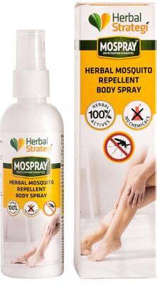 HERBAL STRATEGI Mosquito Repellent Body Spray Non-Toxic 100% Herbal Skin Safe