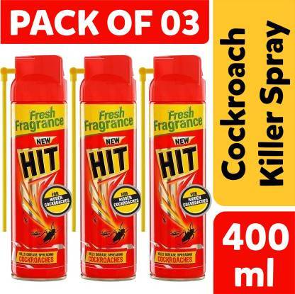 हिट Spray Crawling Insect Killer (400ml, Red) (Pack Of 03) (3 x 1 Units)