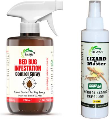 BhuLife Organic Bed bug Infestation Spray & Lizard Repellent Spray For Insect Free Home