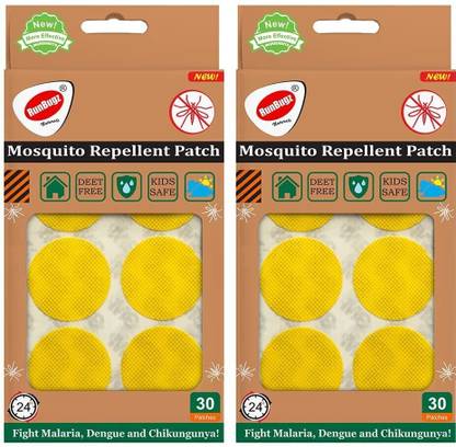 RunBugz Safe Natural Mosquito Repellent Patches for Kids|30 Patches - Pack of 2