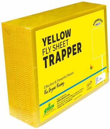 Green Revolution Yellow Fly Sheets For Insects Catch Useful in Organic Garden & farming Pack of 1