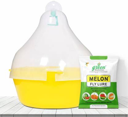 Green Revolution Fruit Fly Pheromone Trap for Vegetable Crops (Bactrocera Cucurbitae). Pack of 1.