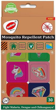 RunBugz Natural Repellent Mosquito Patches for Babies with 24 Hours Protection,30 Patches (Unicorn Printed) -(Pack Of 1)