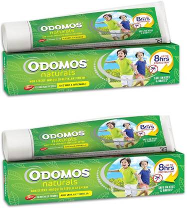Dabur Odomos Naturals Non-Sticky Mosquito Repellent Cream 50 Grm * 2 UNIT