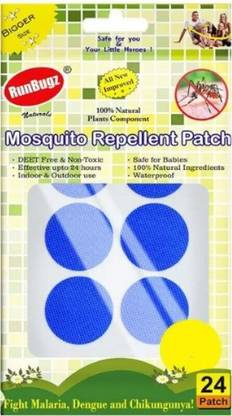 RunBugz Natural Repellent Mosquito Patches for Babies with 24 Hours Protection,24 Patches (Blue) -(Pack of 1)