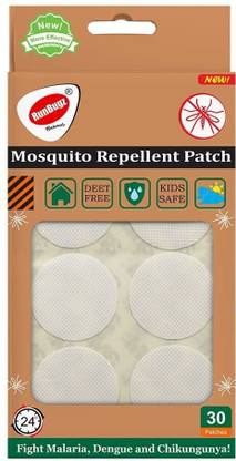 RunBugz Natural Repellent Mosquito Patches for Babies with 24 Hours Protection,30 Patches (White Plain) -(Pack Of 1)