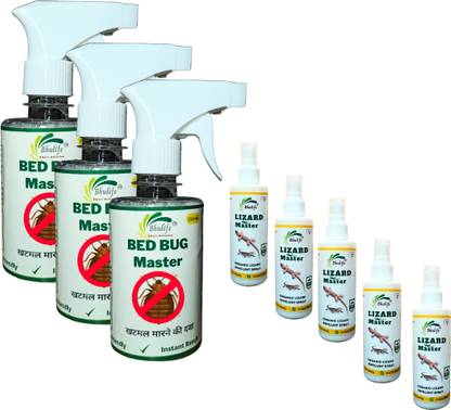 BhuLife Bedbug Spray Strong 250ML and Safe Lizard Spray Natural Oil Based 100ML