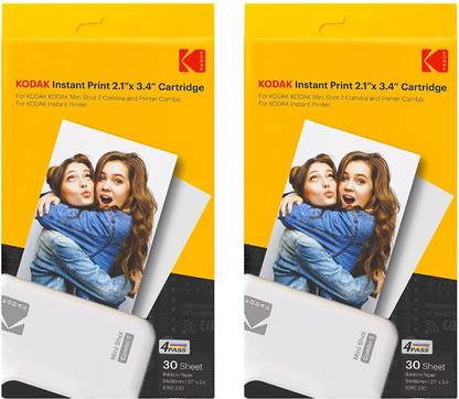 KODAK Refill Cartridge 2.1" x 3.4" (60 sheets ) compatible with Mini Shot 2 Retro and Mini 2 Retro Photo Printer and Instant Camera