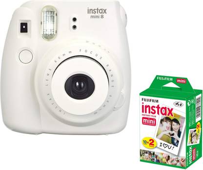 FUJIFILM instax Mini 8 White ( with film) Instant Camera